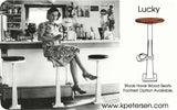 Lucky Wood Seat Bolt Down Soda Fountain Counter Stools