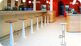Lucky Wood Seat Bolt Down Soda Fountain Counter Stools