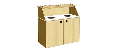 Double Slant Style Top Drop Waste Receptacle