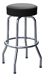 QUICKSHIP Economy Chrome Bar Stool Black Vinyl