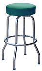 QUICKSHIP Economy Chrome Bar Stool Green Vinyl