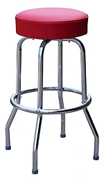 QUICKSHIP Economy Chrome Bar Stool Red Vinyl