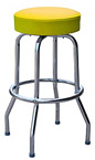 QUICKSHIP Economy Chrome Bar Stool Yellow Vinyl