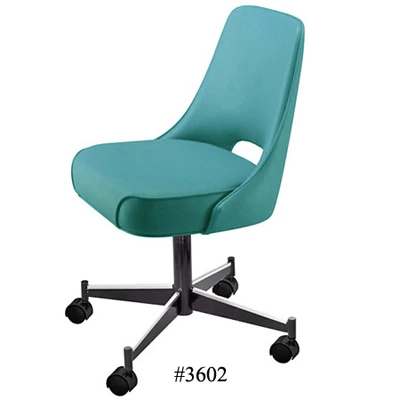 Plain Open Back Upholstered Club Chair With Casters 3602
