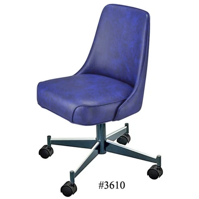 Plain Back Upholstered Club Chair With Casters 3610