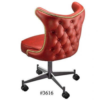 Retro Nail Trim Upholstered Back Club Chair With Casters 3616
