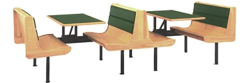 Fast Food Upholstered Wood And Plastic Laminate Restaurant Booths