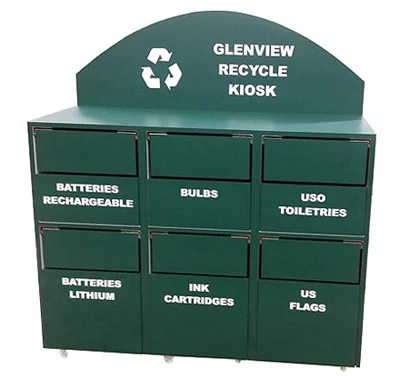 Custom Multiple Stream Recycling Cabinet For Municipal Department