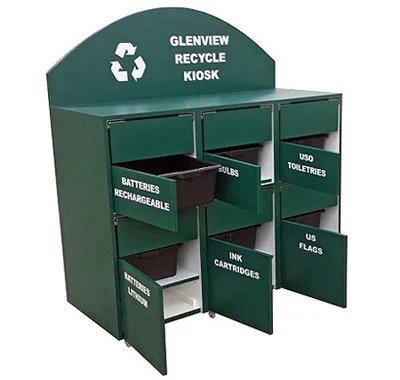 Custom Multiple Recycling Cabinet For Municipal Department Interior View