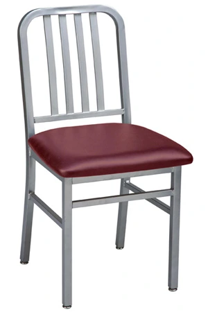 Deco Steel Restaurant Chair with Upholstered Seat