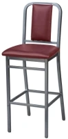 Deco Steel Bar Stool with Upholstered Seat and Upholstered Back