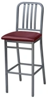 Deco Steel Bar Stool with Upholstered Seat