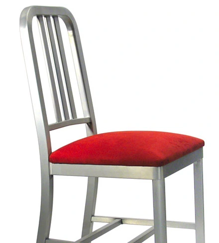 Decodina Aluminum Deco Chair With Upholstered Seat Detail View