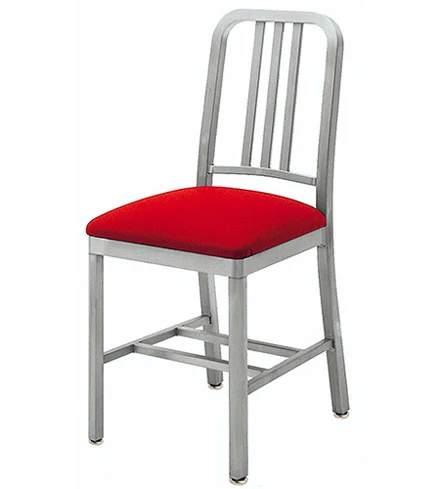 Decodina Aluminum Deco Chair With Upholstered Seat