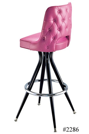 Diamond Tufted Upholstered Club Bar Stool 2286 With Open Back