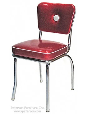 Big Button Back Chrome Diner Chair 2 Inch Thick Seat