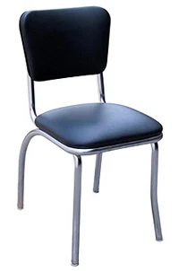 QUICKSHIP Standard Chrome Diner Chair Black Vinyl