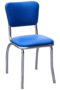 QUICKSHIP Standard Chrome Diner Chair Blue Vinyl