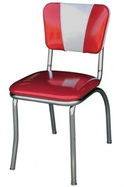 QUICKSHIP V Back Chrome Diner Chair Zodiac Glitter Burgundy Red and Glitter Silver Vinyl