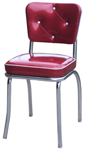 QUICKSHIP Diamond Tufted Back Diner Chair Zodiac Burgundy Red and Silver Glitter Vinyl