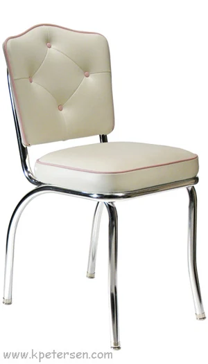 Cathedral Back Chrome Diner Chair 2 Inch Thick Seat