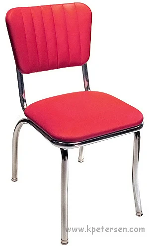 Channel Back Chrome Diner Chair 1 Inch Thick Seat