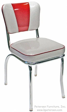 Deluxe V Back Diner Restaurant Chair Red and Silver Glitter Vinyl