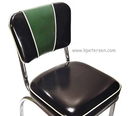 Deluxe V Back Diner Restaurant Chair Green and Black Detail