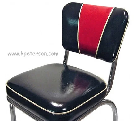 Deluxe V Back Diner Restaurant Chair Red and Black Detail