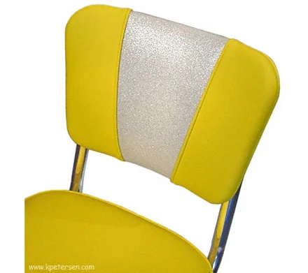 Deluxe V Back Diner Restaurant Chair Silver and Yellow Detail