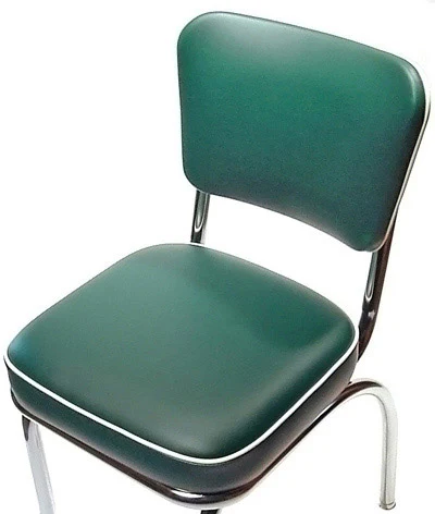 Deluxe Diner Restaurant Chair Green Seat Detail
