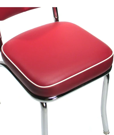Deluxe Diner Restaurant Chair Red Seat Detail