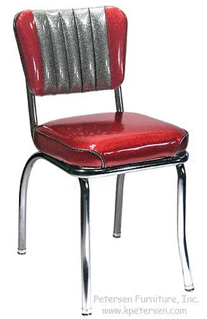 Chrome Diner Chair Two Tone Deluxe Channel Back