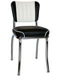 QUICKSHIP Two Tone Channel Back Diner Chair Black