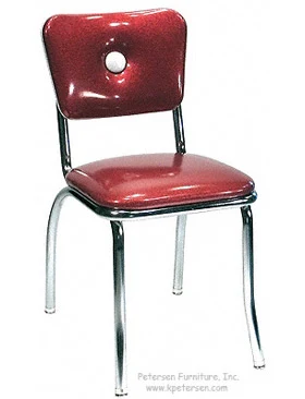 Big Button Back Chrome Diner Chair 1 Inch Thick Seat