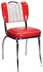Diner Chair Two Tone Deluxe Channel Back with Handle