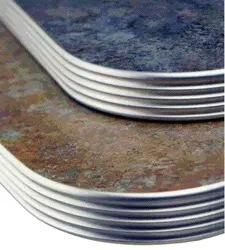 Matte Finish Grooved Aluminum Table Edge Table Top