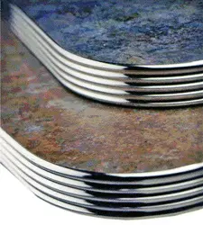 Polished Finish Grooved Aluminum Table Edge Table Top