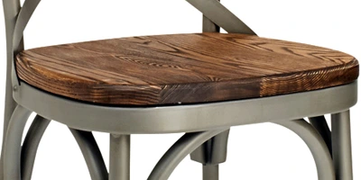 Distressed Ash Wood Seat Finish Detail