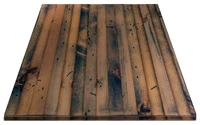 Distressed Pine, Narrow Plank Restaurant Table Square