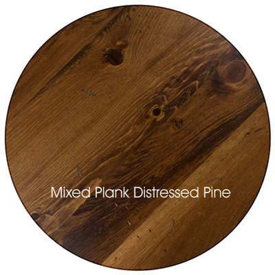 Mixed Plank Distressed Pine Round Restaurant Table