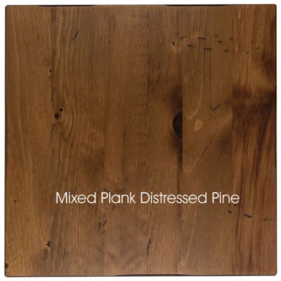 Mixed Plank Distressed Pine Square Restaurant Table