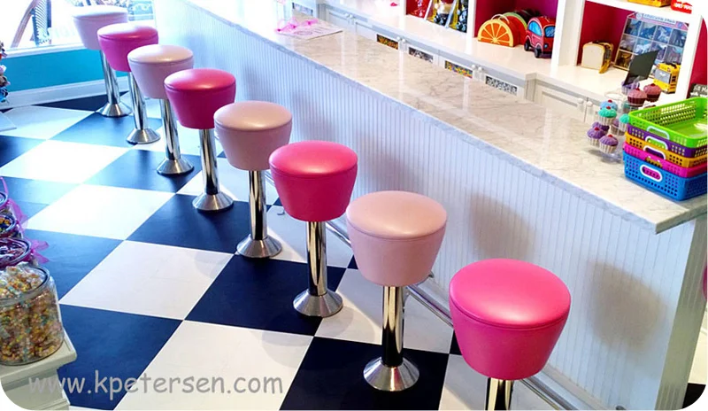 Drum Seat Bolt Down Counter Stool Installation Overhead View
