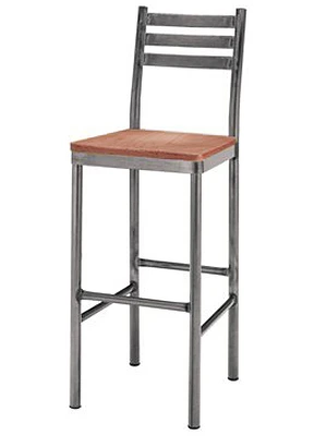 Ferro Steel Barstool with Wood Seat