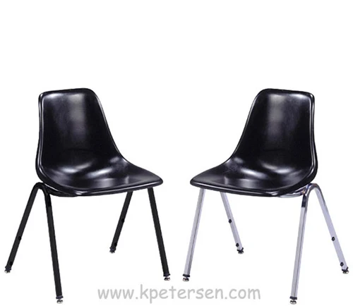 Fiberglass Shell Seat Stacking Chairs Chrome Frame and Black Frame