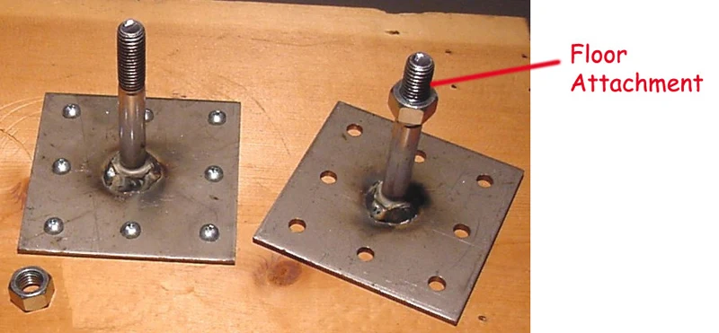 Attach plate securely to wood or concrete floor