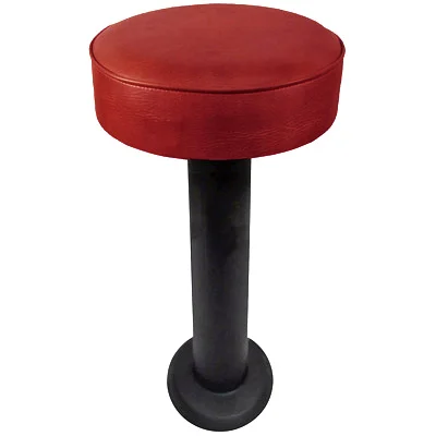 Fully Upholstered Quick Ship Bar Height Floor Mounted Pedestal Stool