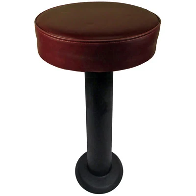 Fully Upholstered Extra Large Seat Quick Ship Bar Height Floor Mounted Pedestal Stool