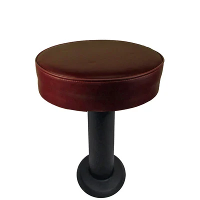 Fully Upholstered Extra Large Seat Quick Ship Reduced Height Floor Mounted Pedestal Stool