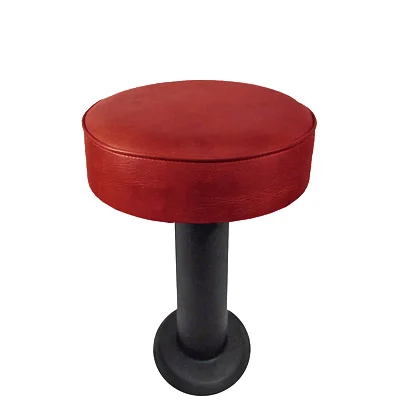 Fully Upholstered Quick Ship Reduced Height Floor Mounted Pedestal Stool